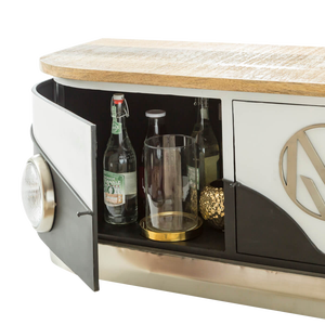 Meuble TV Vandana Cresta Pebble avec plateau en bois de manguier Combi - Product Image 4