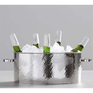 Hammered Stainless Steel Classic <b>Camping</b> Ice Bucket Double Wall Wine Beer for Cooler for Party Wedding Wholesale - Product Image 2