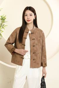 Nueva Chaqueta Casual de Moda para Mujer, al por Mayor, de PU Sólido Transpirable, con Frente Tejido, Ajuste Regular Suave, Logotipo Personalizado, para Otoño, Ropa de Calle y Exterior - Product Image 3