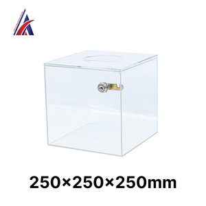 Caja de Donaciones de Acrílico Transparente Más Vendida en Malasia, 250x250x250mm, Urna de Donaciones con Cerradura, Exhibición Segura, Fabricante OEM B2B - Product Image 6