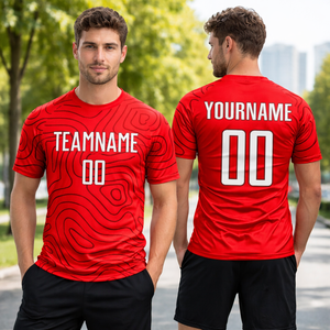 เสื้อฟุตบอลคอวีแบบซับลิเมชั่นสั่งทำพิเศษ ไซส์พลัส ป้องกันแบคทีเรีย แห้งเร็ว ระบายอากาศได้ดี ผลิตจากโพลีเอสเตอร์ 100% สำหรับสโมสรและทีม OEM - Product Image 2