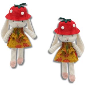 High Quality Crochet Bunny Plush Valerie Cotton Soft Toy Strawberry Doll for Girls Room Decoration Gift Handmade Indonesia - Product Image 4