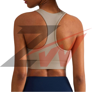 Soutien-gorge de sport long à fermeture éclair, respirant et à séchage rapide, pour femme, directement de l'usine, fabricant OEM, idéal pour l'entraînement et le yoga - Product Image 2