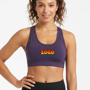 OEM Manufacturer High Impact Stretch Compression Support Crop <b>Top</b> Custom <b>Racer</b> <b>Back</b> Push up Gym Bra Ribbed Women Sports Bras - Product Image 1