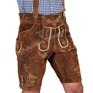 Pantalones cortos bávaros Lederhosen personalizados de fábrica con tirantes para hombre, talla grande, ligeros, 100% cuero de vaca. - Product Image 4
