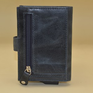 Cartera de Cuero Genuino, Corta, Plegable, Hecha a Mano, Estilo Minimalista, Unisex, Cierre de Hebilla, Uso Diario - Product Image 4