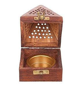 Modern Wooden <b>Bakhoor</b> Burner With Metal Cup Traditional <b>Oud</b> Incense Holder For Living Room And Prayer Space - Product Image 3