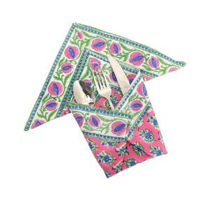 Ensemble de serviettes indiennes en coton faites à la main, écologiques, réutilisables, pour Cocktail, zéro déchet, sans papier, pour enfants - Product Image 1