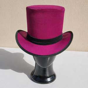 Premium quality custom Handmade Hot Pink <b>Top</b> Hat Bold Statement Hat for Steampunk Mad Hatter Cosplay & Festivals - Product Image 1