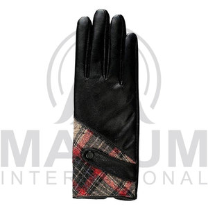 Gants d'hiver pour hommes en cuir noir et peau de mouton, compatibles avec les écrans tactiles - Product Image 3
