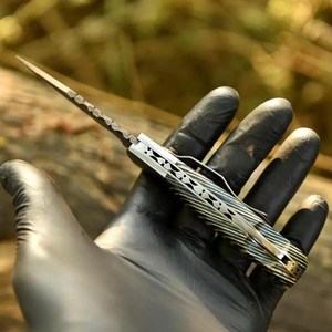 Couteau de chasse classique à pointe tombante en acier carbone artisanal de qualité supérieure avec manche en micarta véritable, option de vente en gros OEM personnalisable - Product Image 5