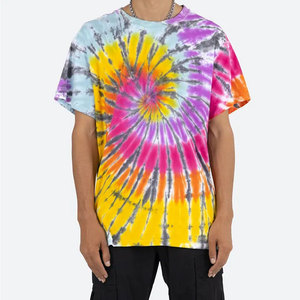 Men's Oversized <b>Tie</b>-Dye Short Sleeve T-Shirt With O-Neck Casual <b>Knitted</b> Multi-Color Spiral Pattern Regular Length T-Shirt - Product Image 1