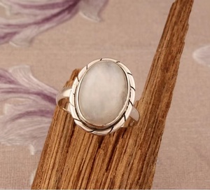 Anillo de Piedra Lunar Arcoíris Natural, Plata de Ley 925, Hecho a Mano, con Gema de Fuego Azul, Anillo de Alta Joyería para Mujer, Venta al Por Mayor - Product Image 6