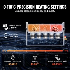 Pulitore a Ultrasuoni Professionale da 30L con Riscaldatore, Timer e Cestello, Macchina Digitale per Cavitazione Sonica da 360W con Alimentazione Elettrica - Product Image 4