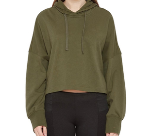 Customized Women's Winter Acid Wash Crop Hoodie-100% Cotton Eco-Friendly Fitness <b>Top</b> Best Selling - Product Image 1