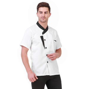 Veste de Chef Professionnelle en Polycoton à Manches Courtes, Couleur Personnalisable, Logo sur Mesure pour Restaurant et Bar – Vente en Gros - Product Image 5