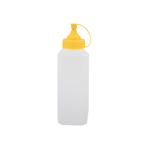 Botella de salsa de plástico cuadrada sin BPA reutilizable y ecológica para salsas y aderezos Manejo de impresión digital - Product Image 3