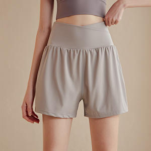 Shorts de sport respirants et écologiques pour femmes, taille haute, pour la gym, le vélo et le yoga, avec fermeture élastique et logo personnalisé - Product Image 6