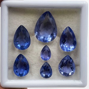 Pierre précieuse naturelle en fluorite bleue, taillée en poire et coussin, plusieurs tailles disponibles, pour fabricants de bijoux, vente en gros - Product Image 6