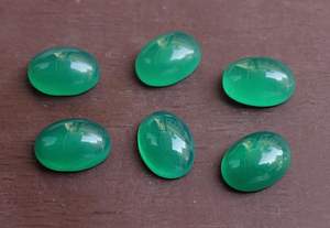 10 piezas de cabujones de ónix verde natural, piedras preciosas ovaladas de base plana, piedra pulida de alta calidad para la fabricación de joyas al por mayor - Product Image 6