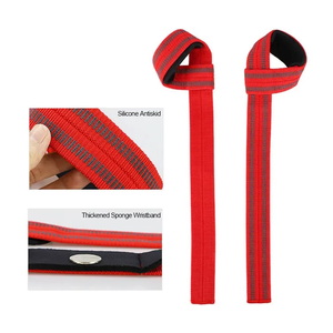 Custom Logo Padded Cotton Power Deadlift Gym Lifting Straps Weightlifting with Wrist <b>Band</b> Support - Product Image 4
