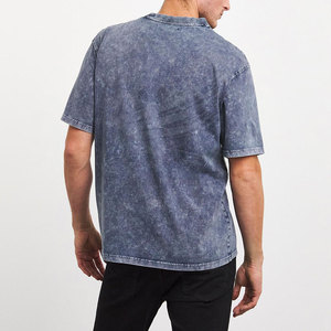 T-shirt délavé à l'acide pour homme, 100 % coton, couleur et logo personnalisables, haute qualité, respirant – Nouvelle collection été, vente flash - Product Image 2