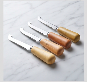 Cuchillo para queso de acero inoxidable con mango de imitación madera, herramienta manual para queso, para tablas de cocina y vajilla - Product Image 3
