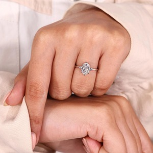 Lab Grown Diamond <b>Ring</b> Tulip Prongs, 2 CT Oval Lab Grown Diamond <b>Ring</b> for Women, <b>Split</b> Shank Wedding <b>Ring</b> Gold, IGI Certified - Product Image 3