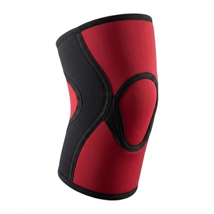 Neoprene <b>Knee</b> Support Compression <b>Knee</b> <b>Sleeves</b> Red Black Breathable Universal Fit Pull-On Protection All Seasons - Product Image 6