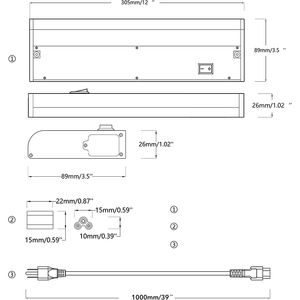 LED Cabinet <b>Lights</b> Fixture Hardwired Smart Undercabinet Lighting Alexa & Google Enabled Plug Direct <b>Wire</b> Dimmable - Product Image 4