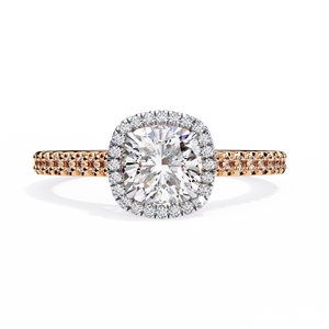 Women's Minimalist Square Lab-Grown <b>Diamond</b> <b>Ring</b> with Comfortable Cushion Setting for Proposals or Anniversaries - Product Image 1