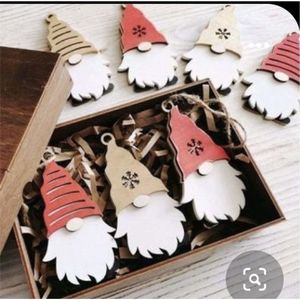 Wholesale <b>Wooden</b> <b>Christmas</b> Gnomes Ornaments Bulk DIY Hanging Xmas <b>Tree</b> Decorations Holiday Party Supplies Handcrafted Ornaments - Product Image 1