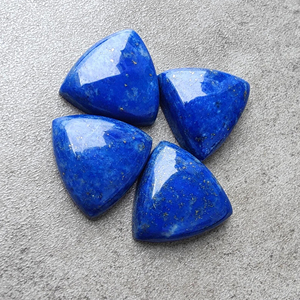 Cabochon de Lapis Lazuli de qualité supérieure, forme trilobée, calibré, dos plat, pierre précieuse - Product Image 3