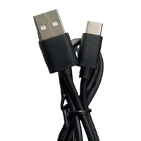 Câble d'alimentation USB2.0 vers Type C 1A de 1500 mm, noir, 15/0.15 BC, 22 AWG, certifié ROHS, avec gaine en PVC