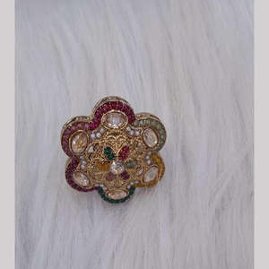 Bagues tendance plaquées or avec pierre autrichienne et perles - Product Image 1