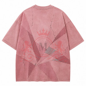 T-shirt décontracté moderne à épaules tombantes effet délavé, en tissu premium, idéal pour les activités quotidiennes en extérieur avec style. - Product Image 5