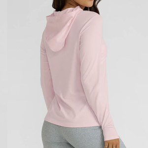 Long Sleeved Top High Stretch Yoga Women Hoodie Design Shirt Custom Regular Length Elastic Material <b>Thumb</b> Hole <b>Cuff</b> Design - Product Image 5