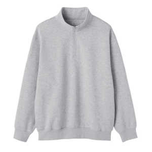 Sweat-shirts à capuche zippés thermiques surdimensionnés OEM en polaire douce pour hommes, 100 % coton, à fermeture éclair 1/4 - Product Image 3