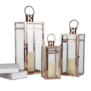 Modern <b>Lanterns</b> With Glass Panels Durable Home Decoration Candle Holders Wedding Centerpiece Set Of 3 Pcs Wedding Decor <b>Lantern</b> - Product Image 3
