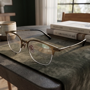 Monture de lunettes optiques anti-lumière bleue UV420, ronde, semi-cerclée, en titane léger, titane pur, sur mesure, RX, OEM - Product Image 4