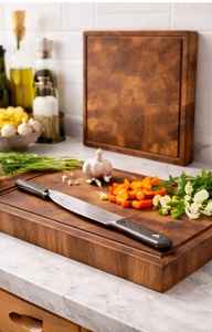 Tabla de cortar de madera de acacia premium con ranura para jugos, tabla de cortar de madera tipo Butcher Block, tabla de cocina para cortar y servir - Product Image 2