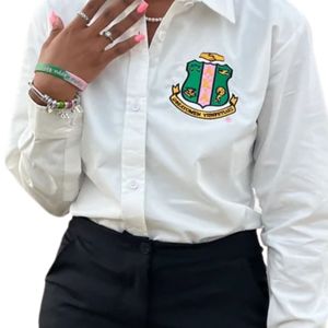 Camisa Blanca de Manga Larga con Botones para Mujer, Blusa Casual de Moda con Detalle Bordado, Ropa Elegante Estilo Trabajo - Product Image 6