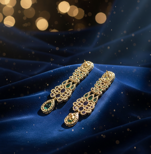 Elegantes Pendientes Largos de Plata de Ley 925 con Incrustaciones de Circonitas Multicolores y Baño de Oro de 18K, Joyería de 6 Pulgadas para Mujer, Ideales para Fiestas - Product Image 4