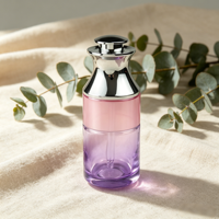 Flacon de lotion pour soins de la peau en verre borosilicate de luxe avec pompe en métal rose doré 100 ml, bouchon à vis