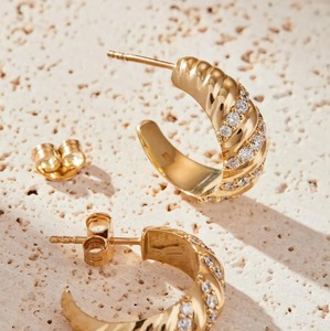 New 14KT Yellow Gold Vintage Water Drop Brilliant Cut Rhodium Plated Clip On Dainty Lab Diamond Earrings - Product Image 2