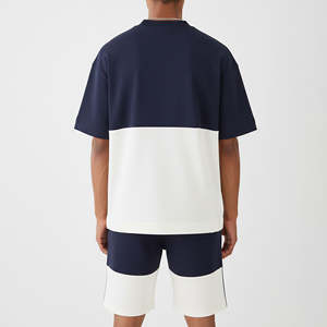 Nouvel ensemble de survêtement homme 2026, 30 articles, 100 % coton, avec logo personnalisé sérigraphié, gris uni, streetwear, 2 pièces, grandes tailles - Product Image 2