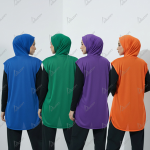 Vestido Deportivo Holgado y Modesto para Mujeres Musulmanas, Túnica Larga Atlética de Tela Transpirable con Hiyab, para Gimnasio, Yoga, Entrenamiento, Protección UPF50+ - Product Image 3