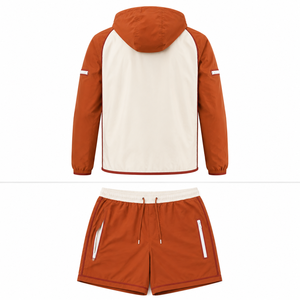 Conjunto de Chaqueta Cortavientos y Pantalones Cortos Deportivos para Hombre, de Nailon Ligero, Marca Privada, Tejido Técnico, Proveedor de Logotipos Personalizados - Product Image 3
