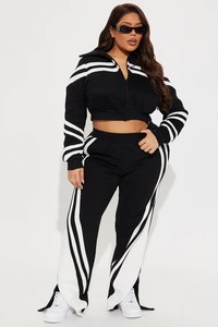 Custom Waterproof Hooded Reflective <b>Windbreaker</b> Tracksuit Set Women's <b>Black</b> Sportswear Lightweight Running Fitness Activewear - Product Image 5