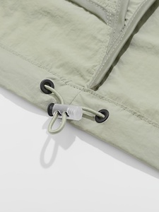 Chaqueta Cortavientos con Capucha para Mujer, Ligera, con Cierre Frontal, Color Sólido, Estilo Utilitario, Manga Larga, Poliéster - Product Image 3